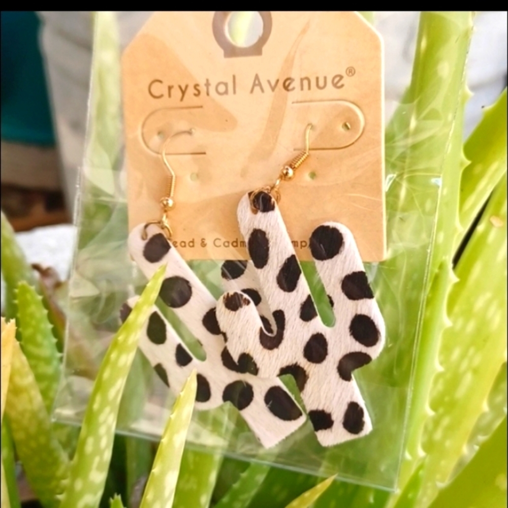 Leopard Cactus Earrings